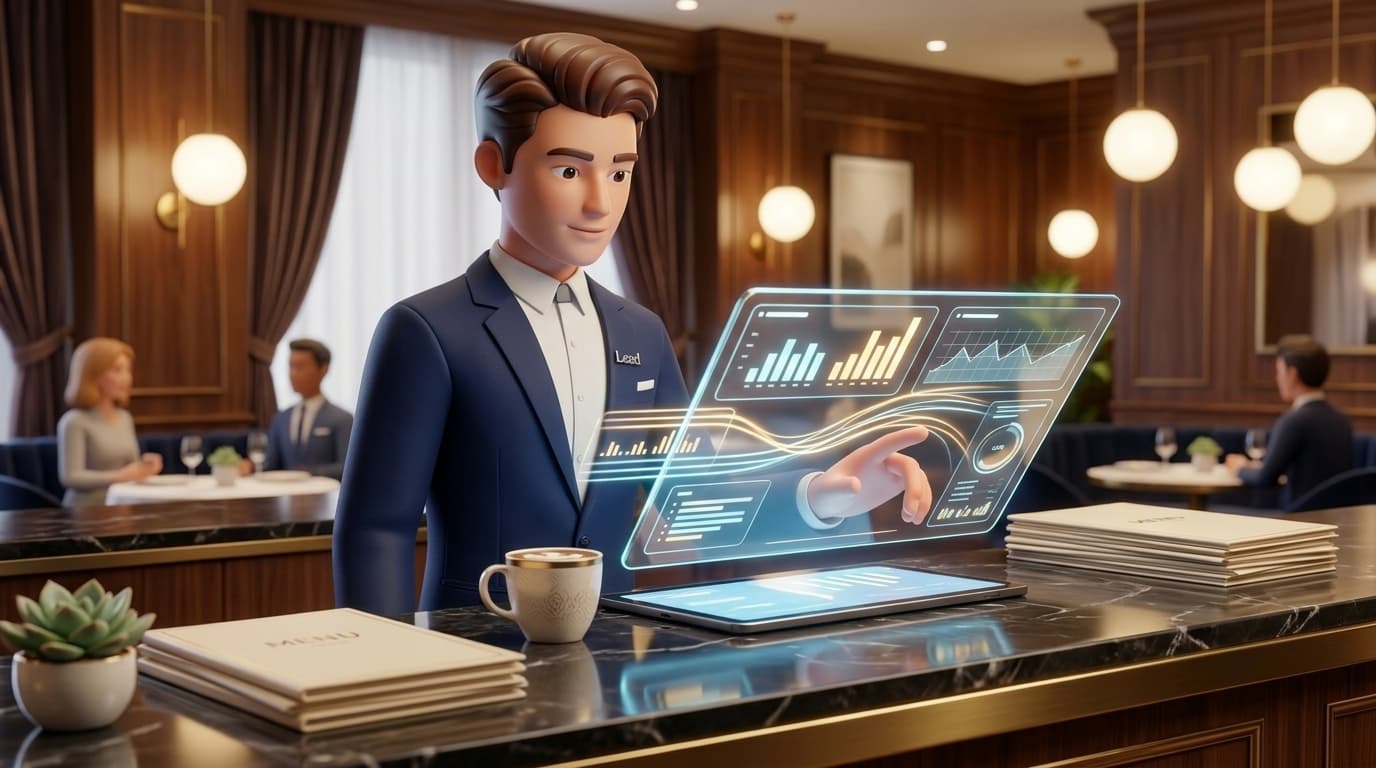 Restaurant operator reviewing Nom with a technology advisor